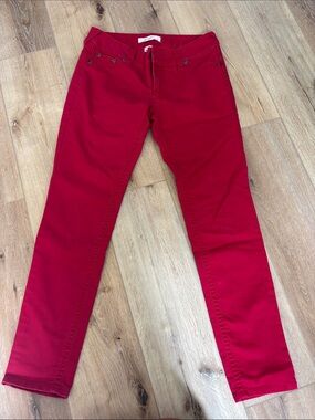 Bright Red Straight-Leg Pants
